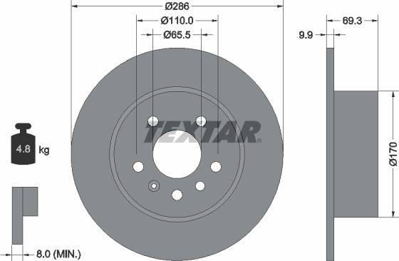 Textar 92075700 - Discofreno autozon.pro