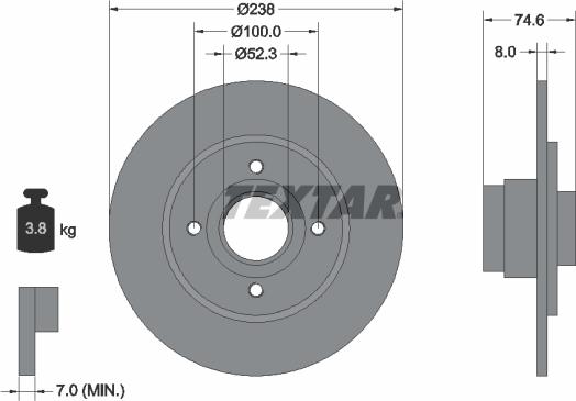 Textar 92070400 - Discofreno autozon.pro