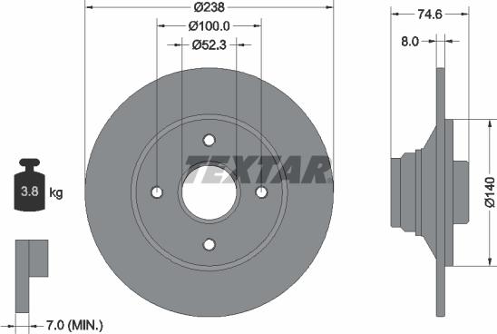 Textar 92070300 - Discofreno autozon.pro