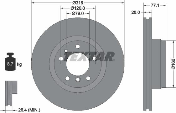 Textar 92071400 - Discofreno autozon.pro