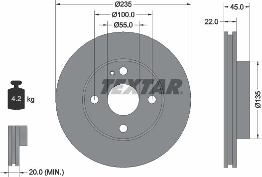 Textar 92071500 - Discofreno autozon.pro