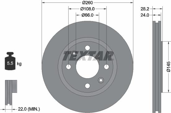 Textar 92078600 - Discofreno autozon.pro