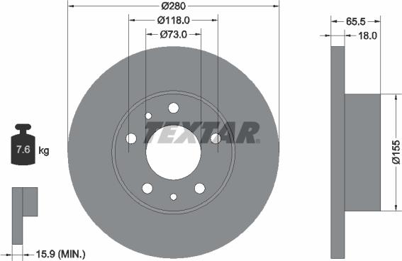 Textar 92073700 - Discofreno autozon.pro