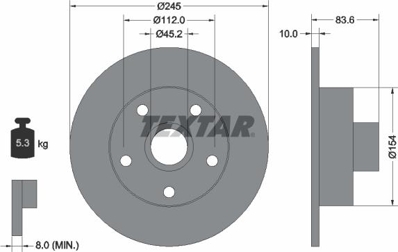 Textar 92072105 - Discofreno autozon.pro