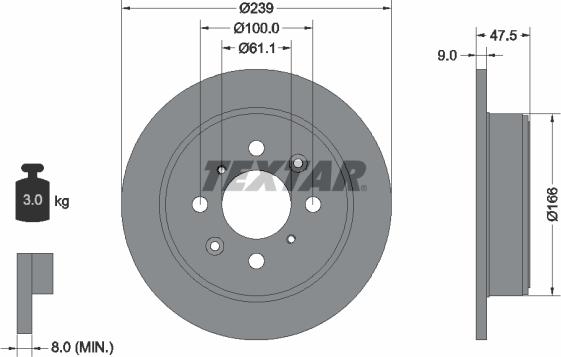 Textar 92077900 - Discofreno autozon.pro