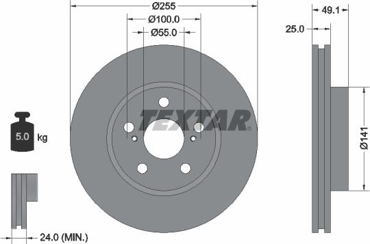 Textar 92077400 - Discofreno autozon.pro