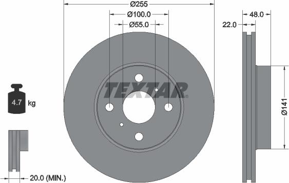 Textar 92077200 - Discofreno autozon.pro