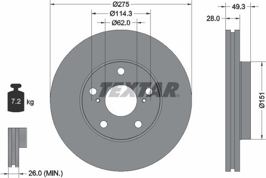 Textar 92077700 - Discofreno autozon.pro