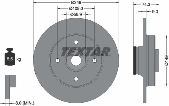 Textar 92194100 - Discofreno autozon.pro