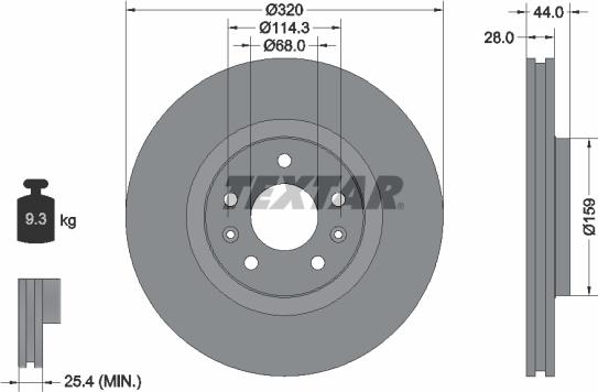 Textar 92195403 - Discofreno autozon.pro