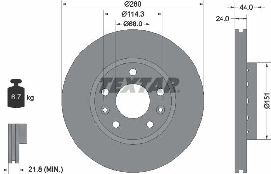 Textar 92195503 - Discofreno autozon.pro