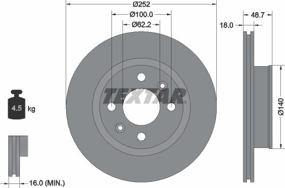 Textar 92196500 - Discofreno autozon.pro