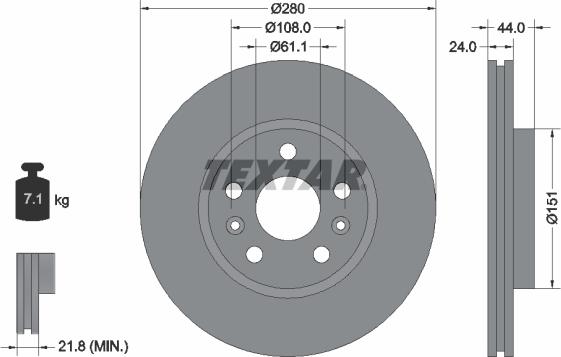 Textar 92196803 - Discofreno autozon.pro