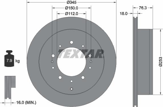 Textar 92198503 - Discofreno autozon.pro