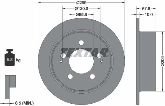 Textar 92198703 - Discofreno autozon.pro