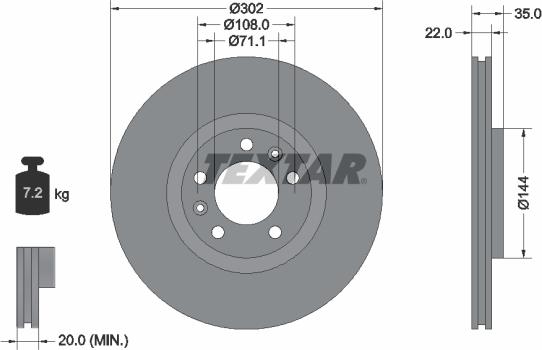 Textar 92197103 - Discofreno autozon.pro