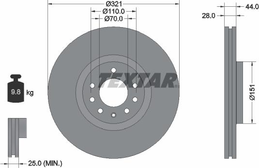 Textar 92149800 - Discofreno autozon.pro