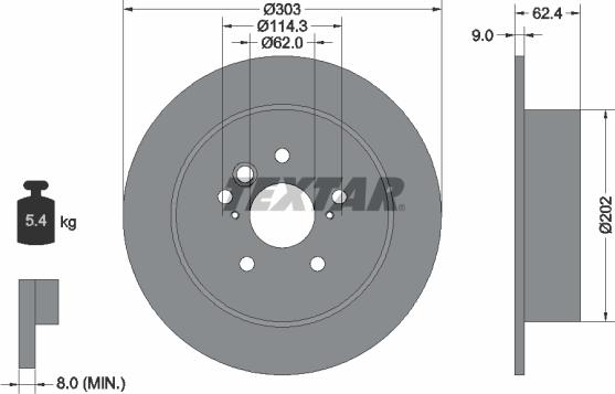 Textar 92144100 - Discofreno autozon.pro