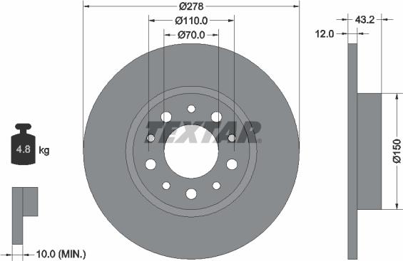 Textar 92145203 - Discofreno autozon.pro