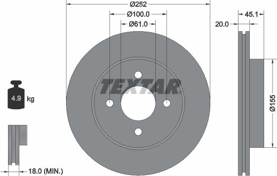 Textar 92148800 - Discofreno autozon.pro