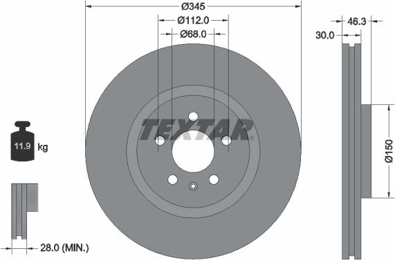 Textar 92143905 - Discofreno autozon.pro