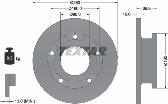 Textar 92159100 - Discofreno autozon.pro