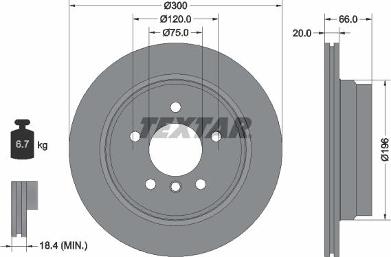 Textar 92154900 - Discofreno autozon.pro