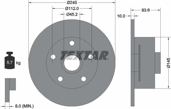 Textar 92154300 - Discofreno autozon.pro