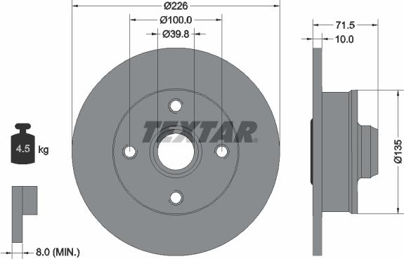 Textar 92154200 - Discofreno autozon.pro