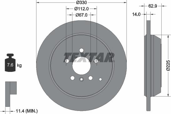 Textar 92150805 - Discofreno autozon.pro