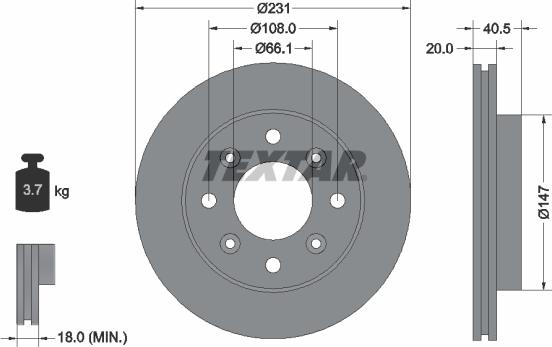 Textar 92158900 - Discofreno autozon.pro