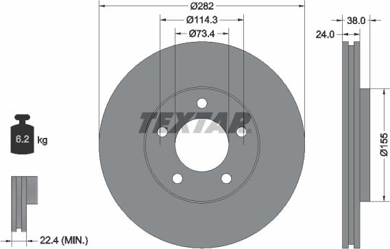 Textar 92153100 - Discofreno autozon.pro