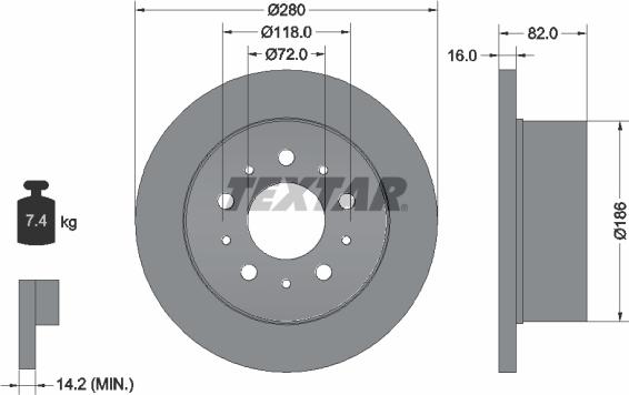 Textar 92157400 - Discofreno autozon.pro