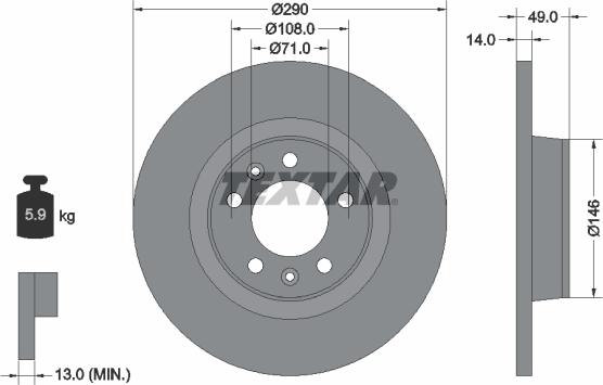 Textar 92157100 - Discofreno autozon.pro