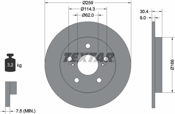 Textar 92164100 - Discofreno autozon.pro