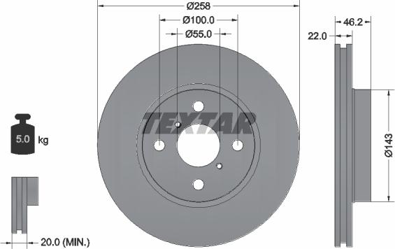 Textar 92164200 - Discofreno autozon.pro