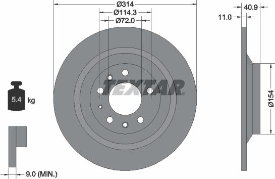 Textar 92166400 - Discofreno autozon.pro