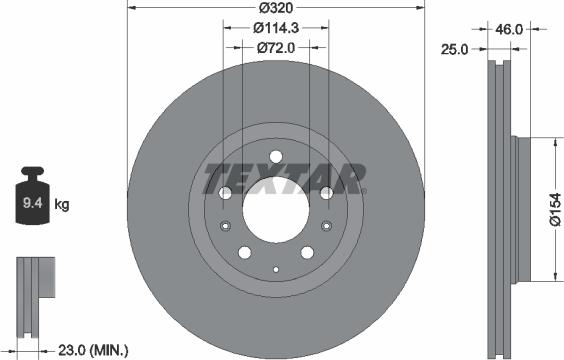 Textar 92166300 - Discofreno autozon.pro