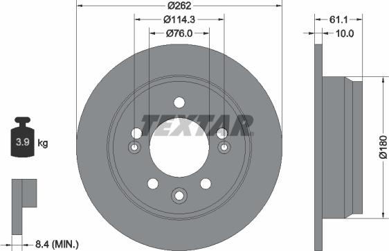 Textar 92161700 - Discofreno autozon.pro