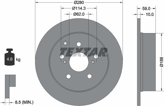 Textar 92168100 - Discofreno autozon.pro