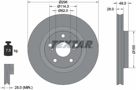 Textar 92168803 - Discofreno autozon.pro