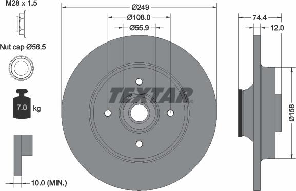 Textar 92168700 - Discofreno autozon.pro