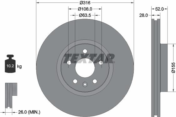 Textar 92162300 - Discofreno autozon.pro