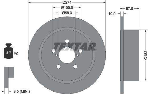 Textar 92167800 - Discofreno autozon.pro