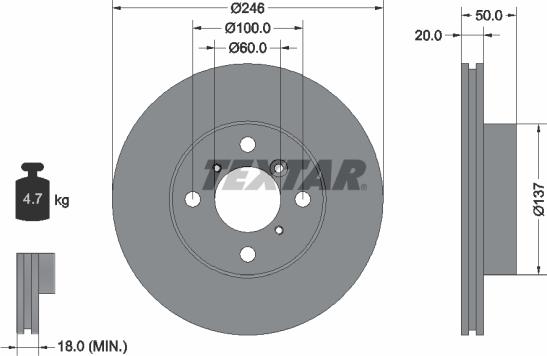 Textar 92104500 - Discofreno autozon.pro