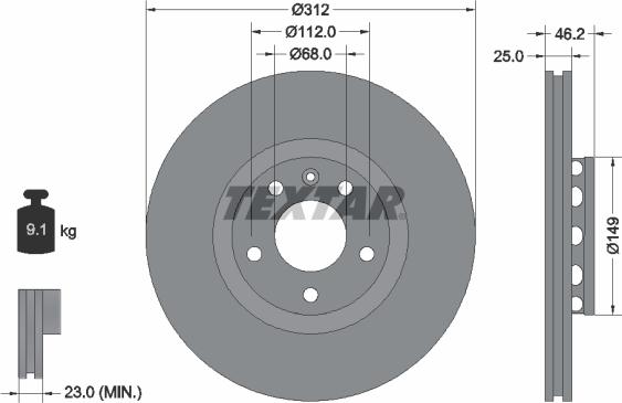 Textar 92106105 - Discofreno autozon.pro