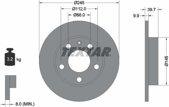 Textar 92106205 - Discofreno autozon.pro