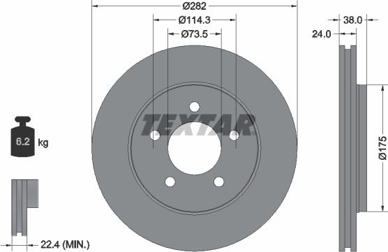 Textar 92108700 - Discofreno autozon.pro