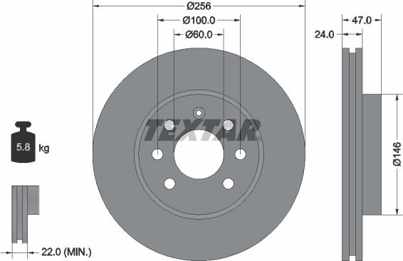 Textar 92102600 - Discofreno autozon.pro