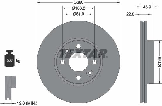 Textar 92119200 - Discofreno autozon.pro